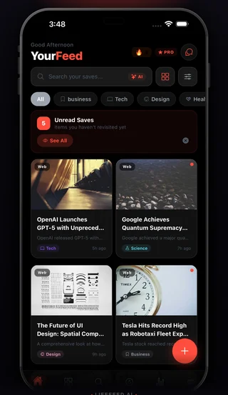 LifeFeed home feed